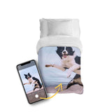Therapiedecken Baumwollbezug mit personalisiertem Tierfoto Komplettdruck
