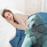 Therapiedecken Baumwollbezug Blau mit Eisbär