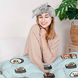 Therapiedecken Bettwäschen Set Hellblau mit Sushi