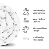 Therapiedecken Baumwollbezug Weiß mit rosa Sternen