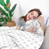 Therapiedecken Bettwäschen Set Weiß Quadrate