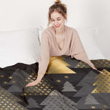 Therapiedecken Bettwäschen Set mit goldenen Tannenbäumen