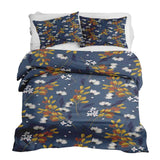 Therapiedecken Bettwäschen Set Blau mit Blumenstrauß