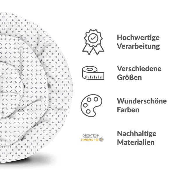 Therapiedecken Bettwäschen Set Weiß mit kleinen Schleifen