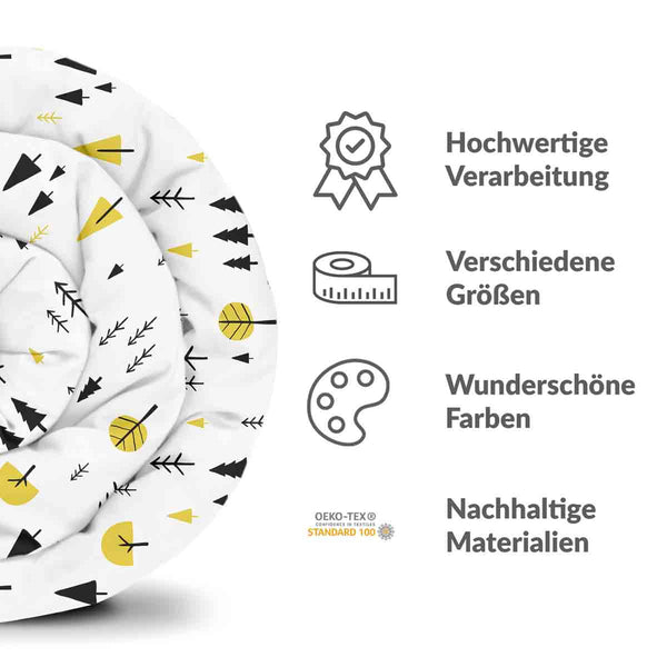 Therapiedecken Baumwollbezug mit gelben Bäumen