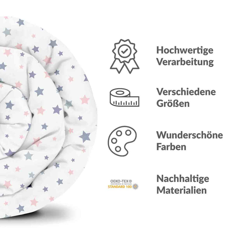 Therapiedecken Bettwäschen Set Weiß mit Sternen