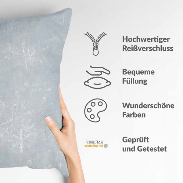 Gesundheitskissen Grau mit Schneeflocken
