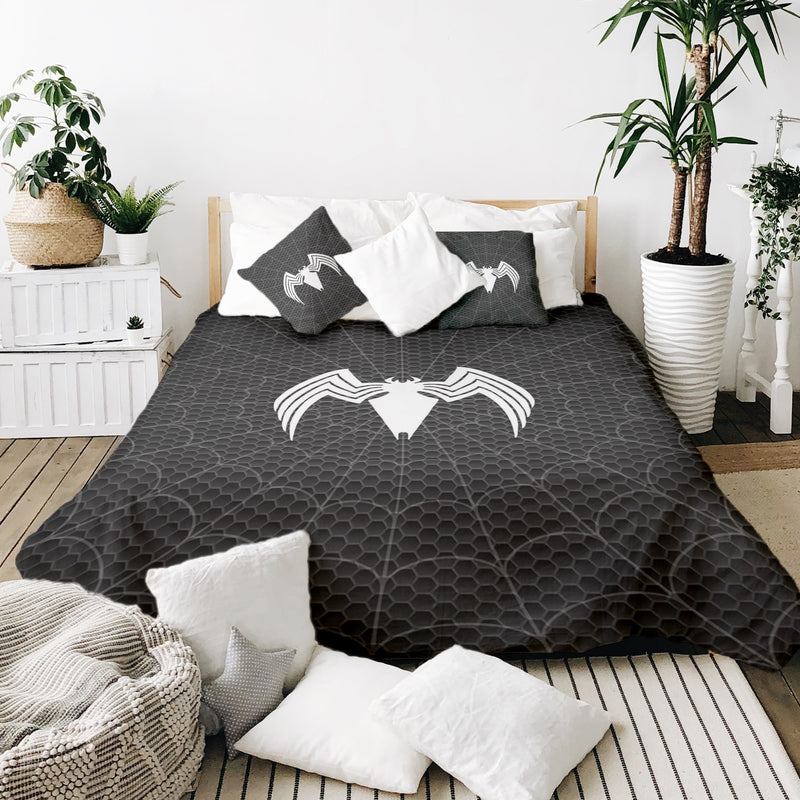 Therapiedecken Bettwäschen Set Schwarz mit Spinne