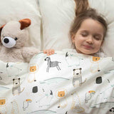 Therapiedecken Bettwäschen Set Weiß mit Zootieren