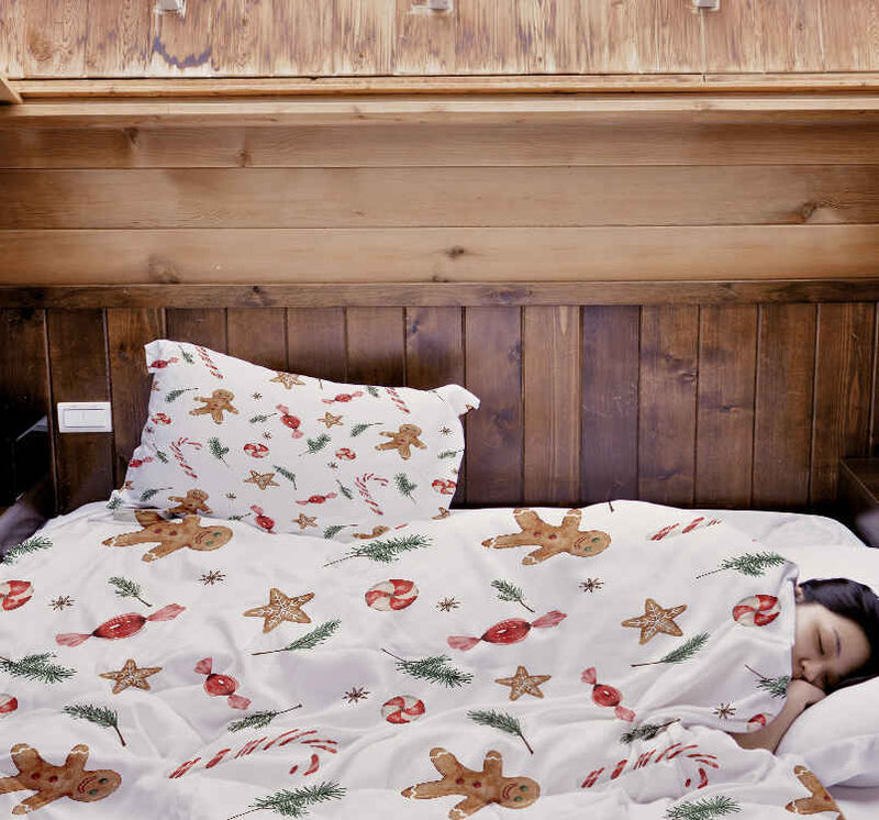 Therapiedecken Bettwäschen Set weiße Weihnachtszeit