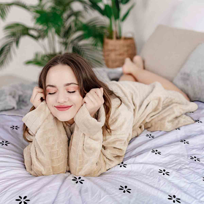 Therapiedecken Bettwäschen Set Weiß Gänseblümchen